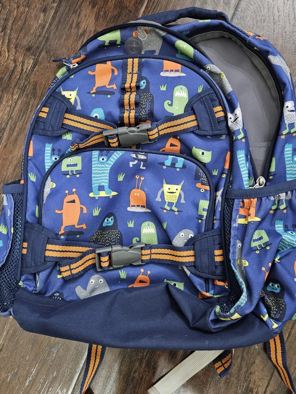 EUC Pottery Barn Kids Mackenzie  Monster Print Backpack Large - Picture 2 of 5